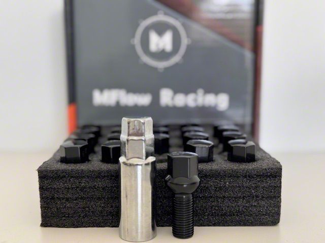 MFlow Racing Mach-E Black Ball Seat Lug Bolt Set with Key; M14x1.5 ...
