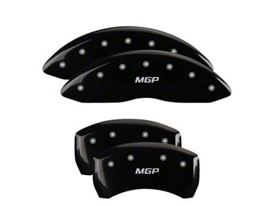 MGP Brake Caliper Covers with MGP Logo; Black; Front and Rear (09-10 Challenger SE)