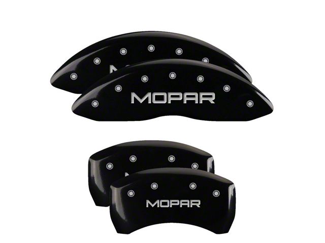MGP Brake Caliper Covers with MOPAR Logo; Black; Front and Rear (09-10 Challenger SE)