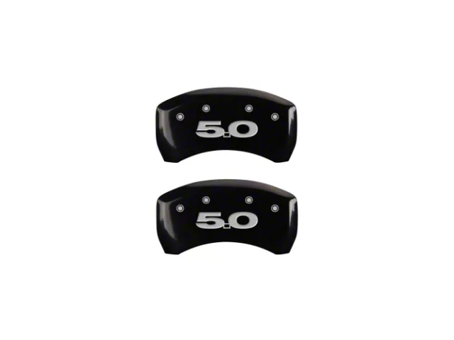 MGP Brake Caliper Covers with 5.0 Logo; Black; Rear Only (11-14 Mustang GT)