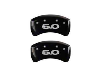 MGP Brake Caliper Covers with 5.0 Logo; Black; Rear Only (11-14 Mustang GT)
