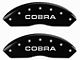 MGP Brake Caliper Covers with Cobra Logo; Black; Front and Rear (94-04 Mustang Cobra)