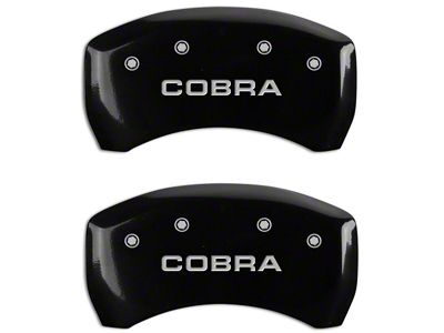 MGP Brake Caliper Covers with Cobra Logo; Black; Rear Only (07-14 Mustang GT500)