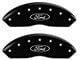 MGP Brake Caliper Covers with Ford Oval Logo; Black; Front and Rear (10-14 Mustang GT w/o Performance Pack, V6)