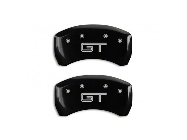 MGP Brake Caliper Covers with GT Logo; Black; Rear Only (05-14 Mustang GT)