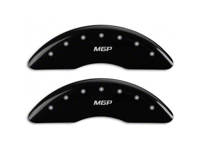 MGP Brake Caliper Covers with MGP Logo; Black; Front and Rear (15-23 Mustang EcoBoost w/ Performance Pack)