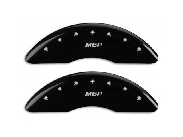MGP Brake Caliper Covers with MGP Logo; Black; Front and Rear (15-23 Mustang GT w/o Performance Pack)
