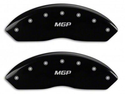 MGP Brake Caliper Covers with MGP Logo; Black; Front and Rear (94-04 Mustang Cobra, Mach 1)