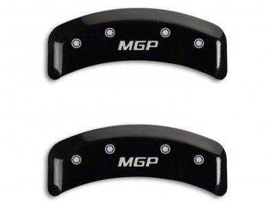MGP Brake Caliper Covers with MGP Logo; Black; Front and Rear (99-04 Mustang GT, V6)