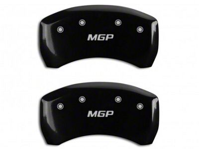 MGP Brake Caliper Covers with MGP Logo; Black; Rear Only (05-14 Mustang GT, BOSS 302, GT500)