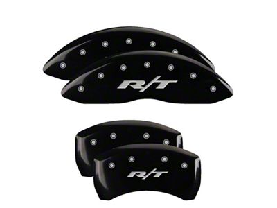 MGP Brake Caliper Covers with R/T Logo; Black; Front and Rear (09-10 Challenger SE)