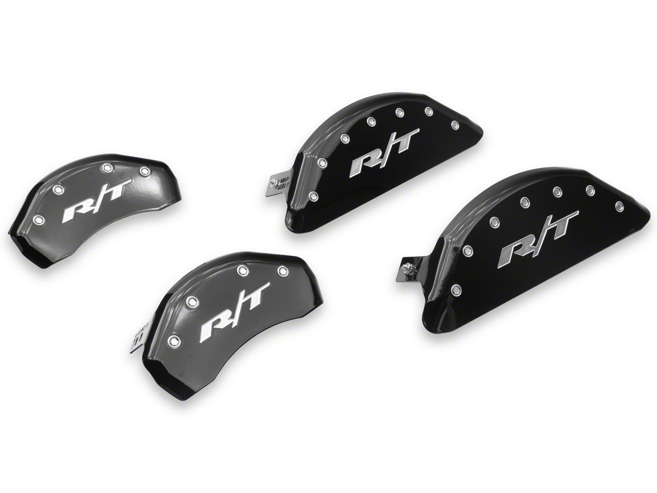 MGP Challenger Black Caliper Covers with R/T Logo; Front and Rear