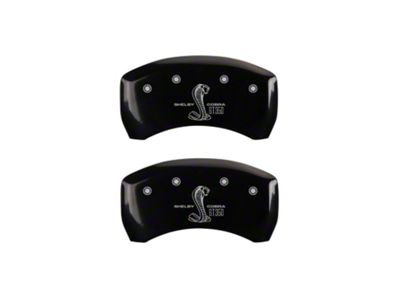 MGP Brake Caliper Covers with Shelby GT350 Logo; Black; Rear Only (05-14 Mustang)