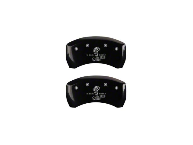 MGP Brake Caliper Covers with Shelby GT350 Logo; Black; Rear Only (05-14 Mustang)