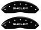 MGP Brake Caliper Covers with Shelby Snake Logo; Black; Front and Rear (94-04 Mustang Cobra)