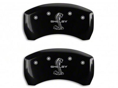 MGP Brake Caliper Covers with Shelby Snake Logo; Black; Rear Only (07-14 Mustang GT500)