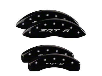MGP Brake Caliper Covers with SRT8 Logo; Black; Front and Rear (08-14 Challenger SRT8; 2015 Challenger SRT 392; 15-23 Challenger Scat Pack w/ 4-Piston Front Calipers)