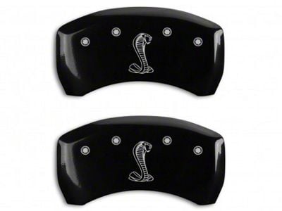MGP Brake Caliper Covers with Tiffany Snake Logo; Black; Rear Only (07-14 Mustang GT500)
