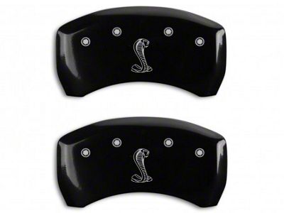 MGP Brake Caliper Covers with Tiffany Snake Logo; Black; Rear Only (07-14 Mustang GT500)