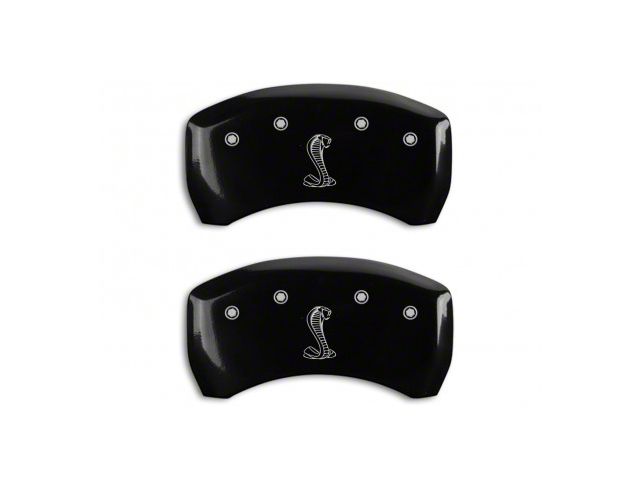 MGP Brake Caliper Covers with Tiffany Snake Logo; Black; Rear Only (07-14 Mustang GT500)