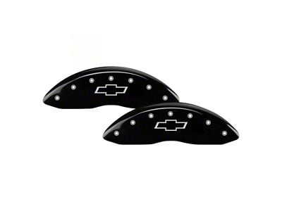 MGP Black Caliper Covers with Bowtie Logo; Front and Rear (1997 Camaro)