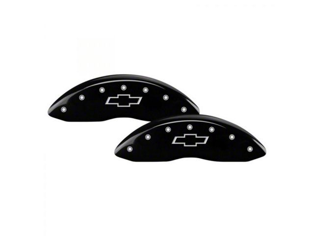 MGP Brake Caliper Covers with Bowtie Logo; Black; Front and Rear (98-02 Camaro)