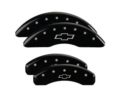 MGP Brake Caliper Covers with Bowtie Logo; Black; Front and Rear (12-15 Camaro ZL1)
