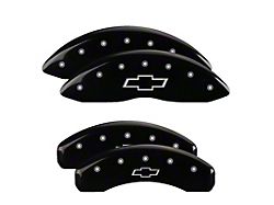 MGP Brake Caliper Covers with Bowtie Logo; Black; Front and Rear (10-15 Camaro SS)