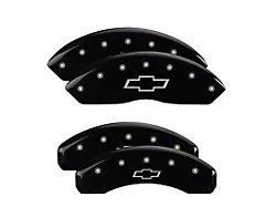 MGP Brake Caliper Covers with Bowtie Logo; Black; Front and Rear (16-24 Camaro LS & LT w/ Single Piston Front Calipers)