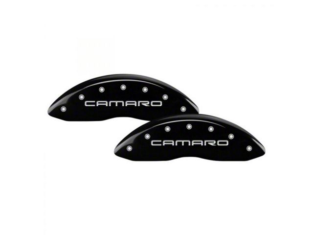 MGP Brake Caliper Covers with Camaro Logo; Black; Front and Rear (1997 Camaro)