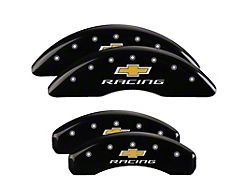 MGP Brake Caliper Covers with Chevy Racing Logo; Black; Front and Rear (16-24 Camaro SS)