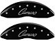 MGP Brake Caliper Covers with Cursive Camaro Logo; Black; Front and Rear (10-15 Camaro LS, LT)