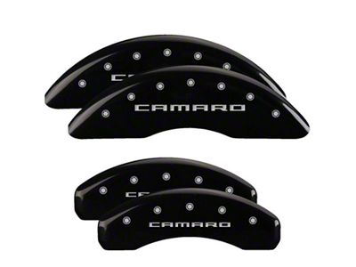 MGP Brake Caliper Covers with Gen 5/6 Camaro Logo; Black; Front and Rear (12-15 Camaro ZL1)