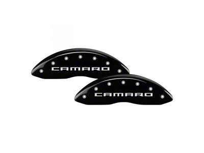 MGP Brake Caliper Covers with Gen 5/6 Camaro Logo; Black; Front and Rear (18-24 Camaro LT w/ 1LE Package)