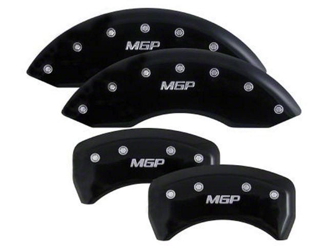 MGP Brake Caliper Covers with MGP Logo; Black; Front and Rear (98-02 Camaro)