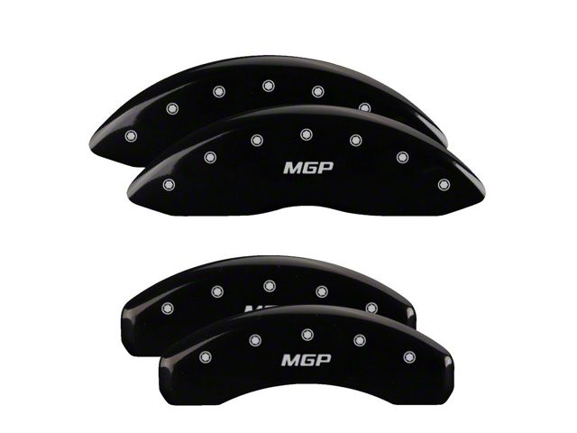 MGP Brake Caliper Covers with MGP Logo; Black; Front and Rear (10-15 Camaro SS)