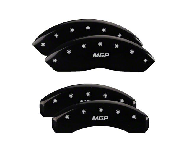 MGP Brake Caliper Covers with MGP Logo; Black; Front and Rear (16-24 Camaro LS & LT w/ Single Piston Front Calipers)