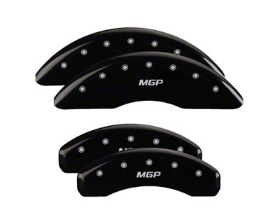 MGP Brake Caliper Covers with MGP Logo; Black; Front and Rear (18-24 Camaro LT w/ 1LE Package)