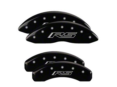 MGP Brake Caliper Covers with RS Logo; Black; Front and Rear (10-15 Camaro LS, LT)