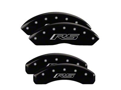 MGP Brake Caliper Covers with RS Logo; Black; Front and Rear (16-24 Camaro LS & LT w/ Single Piston Front Calipers)