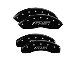 MGP Brake Caliper Covers with RS Logo; Black; Front and Rear (16-24 Camaro LS & LT w/ Single Piston Front Calipers)