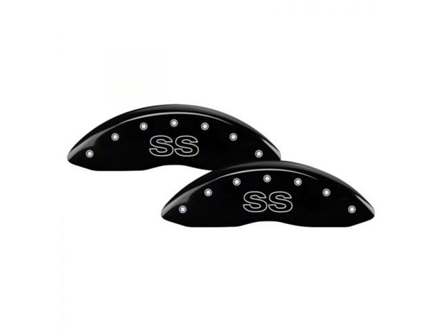 MGP Brake Caliper Covers with SS Logo; Black; Front and Rear (98-02 Camaro)