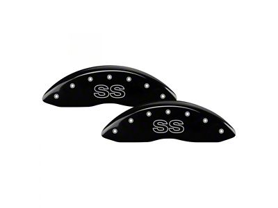 MGP Black Caliper Covers with SS Logo; Front and Rear (98-02 Camaro)