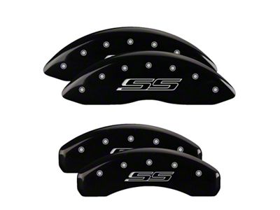 MGP Brake Caliper Covers with SS Logo; Black; Front and Rear (2012 Camaro SS)