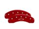MGP Brake Caliper Covers with Bowtie Logo; Red; Front and Rear (12-15 Camaro ZL1)