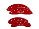 MGP Brake Caliper Covers with Bowtie Logo; Red; Front and Rear (10-15 Camaro LS, LT)