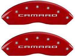 MGP Brake Caliper Covers with Camaro and RS Logo; Red; Front and Rear (16-23 Camaro LS & LT w/ Single Piston Front Calipers)