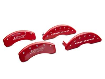 MGP Brake Caliper Covers with Camaro and SS Logo; Red; Front and Rear (16-24 Camaro SS)