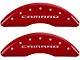 MGP Brake Caliper Covers with Gen 5/6 Camaro Logo; Red; Front and Rear (16-24 Camaro SS)