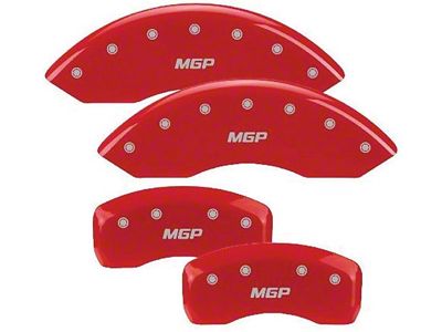 MGP Brake Caliper Covers with MGP Logo; Red; Front and Rear (1997 Camaro)